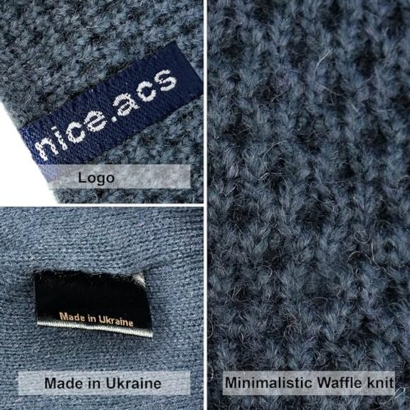 Knit Winter Beanie Scarf Set Fleece Lined Double Layer Wool Blend Cozy